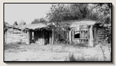 The east side (backside)of the Barton Cabin as it appeared in 1978. The Barton Cabin is the oldest pioneer structure in San Juan County. Lamont Crabtree Photo